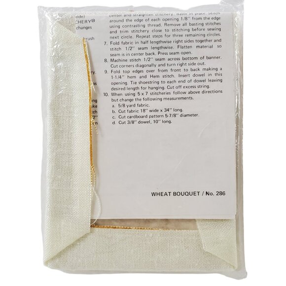 1975 Embroidery Crewel Craft Sewing Kit Wheat Floral Bouquet #286 Sunset Designs - Picture 3 of 5